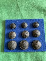 9 X RUC Royal Ulster Constabulary Kings Crown Tunic Buttons