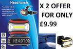 2 X Head Torch Headlight Headlamp LED 3W Light Hiking Camping Running dog walk
