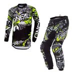 O'Neal 2024 Motocross Combo Kit Element Attack Youth Black Yellow Pants & Jersey