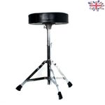 Portable Black Drum Throne with Swivel Padded Seat - Adjustable Height 45-55cm