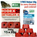 Rodex25 Oktablok Rat & Mouse Rodent Poison Wax Bait Blocks (Max Strength)