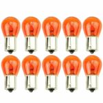 Box of 10 X 12v Py21w Amber Orange Indicator Car Bulbs Bau15s off Set Pins 