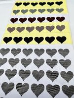 Match Strike Paper -   HEARTS 30-40 and 50mm    sold per 30 stickers