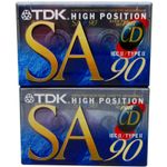2 X TDK SA90 Type II Chrome Blank Audio Media Recording Cassette Tape NEW SEALED