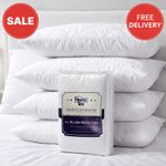 Pack of 4 Luxury Quilted Zipped Pillow Protectors Soft Pillow Pairs White Cover