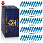 Poseidon 50Pcs Tattoo Cartridge Needles Assorted Mixed Size round Liner Shader M