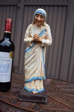 Antique French chalk saint Mother Theresa Statue religious