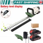 Electric Cordless Hedge Trimmer Tree Branch Cutter Tool with 2 Battery & Charger