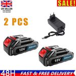 2 Pack Cost-effective 18V 3.0Ah Dual Battery & Charger Set - Compatible
