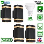 Outdoor LED Wall Light Up Down GU10 Waterproof Exterior Lamp Mains Powered Black