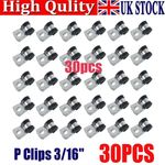 30Pcs Brake Pipe Tube Clips Rubber Lined Steel P Clips 3/16" lines Brake Parts