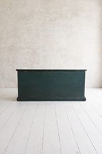 A late 19th/early 20th century green painted trunk
