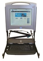 Dell 15FP 1U Rack Mount TFT KB Trackball With Rack Rails + Keyboard 4U133/04U133