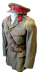WW1 British Staff Officer Cap, Jacket & Sam Browne W B Robertson MC 1917