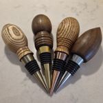 Hand Turned Wooden Wine Bottle Stoppers - Walnut Oak Elm Gift Wrapped  by Paul