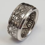Silver Dollar Coin Ring Size 6-13 Handmade Crafted Rare Silver Morgan Men Rings