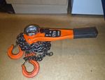 0.75T 750kg Manual Lever Chain Hoist Puller, Orange, with Chain & Hooks