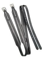 Wide Stirrup Leathers for Jump Saddle Nylon Core No Stretch Black brown Leather