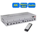 4K HDMI True Matrix Switch 4 in 4 out 4K 30Hz or 60Hz HDMI Matrix Switcher Split