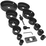 Hole Saw Set 16pc Hole Sawing Cutting Kit 19-127mm Saw Wood Alloy Plastic UK