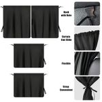 4PCS Car Window Privacy Curtains Sun Shade Blackout Blinds Travel Camping Cover