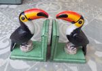 GUINNESS TOUCAN pair of heavy Cast Iron BOOKENDS Book ends