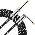 DONNER 10 Feets Electric Guitar Lead Cord Cable Jack For Amp Bass Drum 6.35mm
