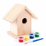 Paint Your Own Wooden Bird House Kit Small Garden Nesting Craft Box
