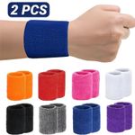 2PCS 8x10CM Sports Wristbands Towel Sweat Bands for Tennis Fitness