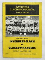 Inverness Clachnacuddin v Rangers - Friendly  - 10th April 1988