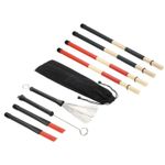 Drum Stick Brush Set Wire 1 Pair Nylon Drum Brushes 1 Pair Rods Drum Brushes