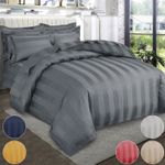 Egyptian Stripe Duvet Quilt Covers Luxury Bedding Set Single Double King Size