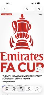 FA CUP FINAL 2026 Manchester City v Chelsea - official match programme
