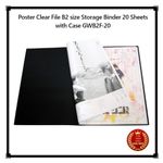 Poster Clear File B2 size Storage Binder 20 Sheets with Case GWB2F-20 Japan NEW