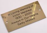 Solid Brass Personalised Engraved Plaque Bench Memorial 4" X 2" 100x50mm 2 HOLES