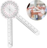 12 Inch Goniometer, Transparent Orthopedic Angle Ruler Plastic Goniometer 360 De