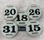 6cm White LEATHER  Veteran Bridle Disc For Veteran Showing Choose NUMBER