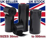 Heat Shrink Tube Tubing battery Wrap Sleeve Black 30mm to 500mm UK Seller/Stock