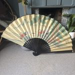 Vintage Chinese Tongchaun Giant Large Folding Wall Paper Fan- 135x76cm