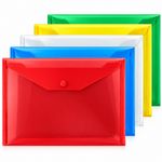 A4 Plastic Document Wallets Folder Assorted Colour Waterproof Snap Closure File