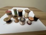 9 wooden vintage cotton reels used