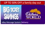 4 x 🎉 DISCOUNTED ENTRY TICKETS Cadbury World EXPIRES 30/06/26 ✅