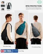Waterfly Sling Bag Crossbody Multiple Pockets Lightweight Shoulder Backpack RFID