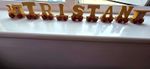 Wooden Name Letter Train Set Spells TRISTAN Pre-School Young Children Toy