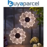 2xSmart Garden Solar BloomLine Flower LED Fence Wall Art Lights White Colour