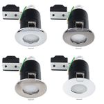 IP65 Fire Rated Downlights x6 GU10 Bathroom Spotlight Downlighters LED Bulbs