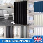 180 X 200cm Extra Long Fabric Shower Curtain Waterproof With Hooks Weighted Hem