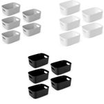 Vencier 5 Pack Plastic Storage Baskets Compact Small Bins Household Organiser