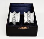 Pair Victorian 1886 Sterling Silver Napkin Rings Boxed, Constantine & Floyd Birm