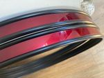 22” Black Metal Bass Drum Hoops With burgundy sparkle Inlay (Pair) VGC